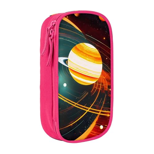 Lootpe Federmäppchen mit Sonnensystem, Jupiter-Saturn-Druck, Aufbewahrungstasche, großes Fassungsvermögen, tragbare Büro-Stifttasche mit Reißverschluss von Lootpe