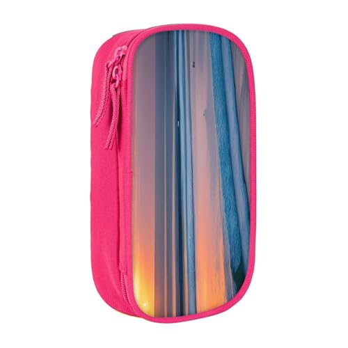 Lootpe Federmäppchen mit Sonnenuntergang-Strand-Aufdruck, Aufbewahrungstasche, großes Fassungsvermögen, tragbare Büro-Stifttasche mit Reißverschluss von Lootpe