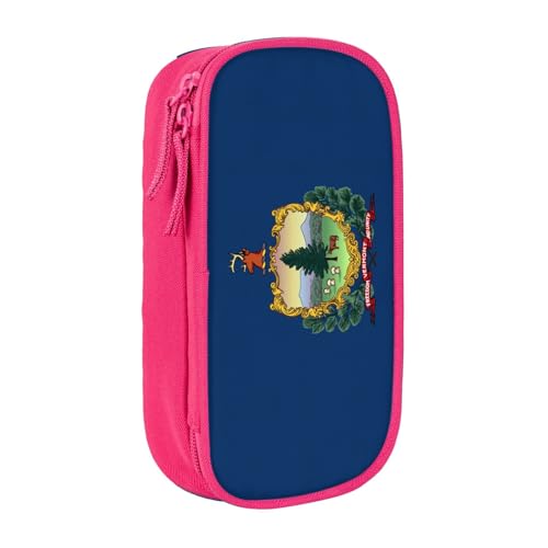 Lootpe Federmäppchen mit Vermont Staatsflagge, Aufbewahrungstasche, großes Fassungsvermögen, tragbare Büro-Stifttasche mit Reißverschluss von Lootpe