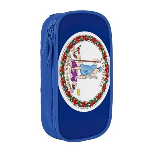 Lootpe Federmäppchen mit Virginia-Staatsflagge, Aufbewahrungstasche, großes Fassungsvermögen, tragbare Büro-Stifttasche mit Reißverschluss von Lootpe