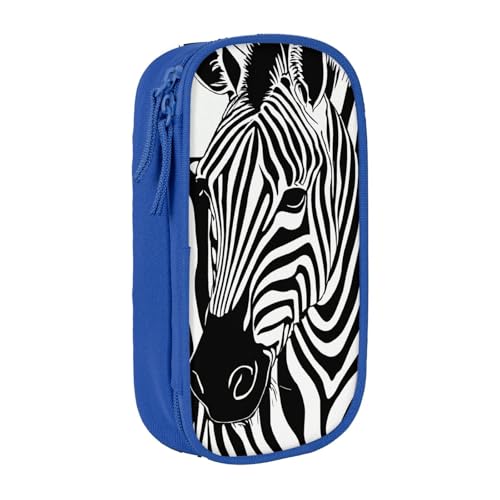 Lootpe Federmäppchen mit Zebra-Druck, Aufbewahrungstasche, großes Fassungsvermögen, tragbare Büro-Stifttasche mit Reißverschluss von Lootpe