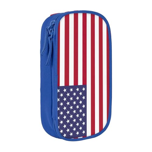 Lootpe Federmäppchen mit amerikanischer Flagge, Aufbewahrungstasche, großes Fassungsvermögen, tragbare Büro-Stifttasche mit Reißverschluss von Lootpe