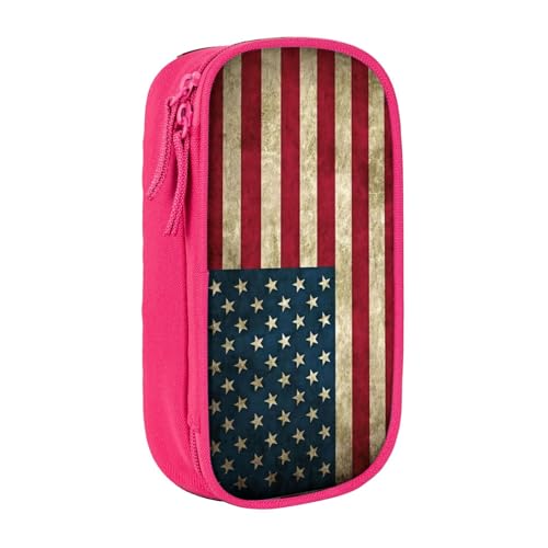 Lootpe Federmäppchen mit amerikanischer Flagge, Aufbewahrungstasche, großes Fassungsvermögen, tragbare Büro-Stifttasche mit Reißverschluss von Lootpe