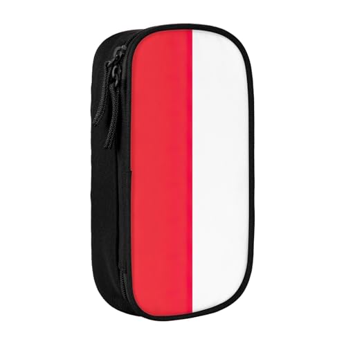 Lootpe Federmäppchen mit indonesischer Flagge, Aufbewahrungstasche, großes Fassungsvermögen, tragbare Büro-Stifttasche mit Reißverschluss von Lootpe