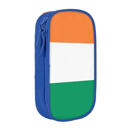 Lootpe Federmäppchen mit irischer Flagge, Aufbewahrungstasche, großes Fassungsvermögen, tragbare Büro-Stifttasche mit Reißverschluss von Lootpe