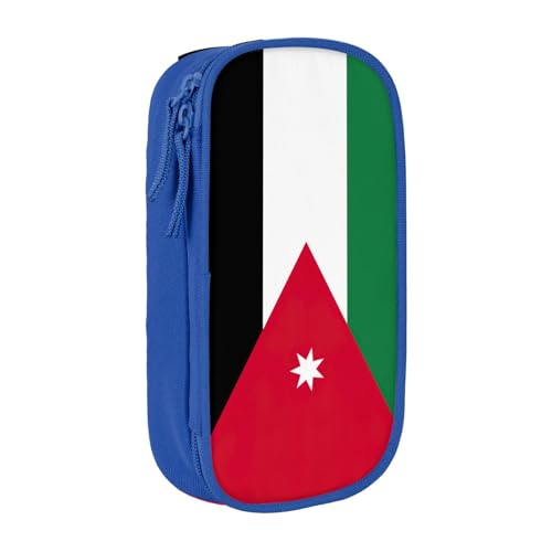 Lootpe Federmäppchen mit jordanischer Flagge, Aufbewahrungstasche, großes Fassungsvermögen, tragbare Büro-Stifttasche mit Reißverschluss von Lootpe