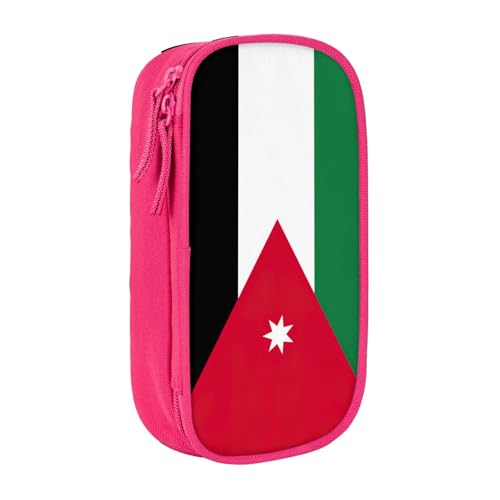 Lootpe Federmäppchen mit jordanischer Flagge, Aufbewahrungstasche, großes Fassungsvermögen, tragbare Büro-Stifttasche mit Reißverschluss von Lootpe