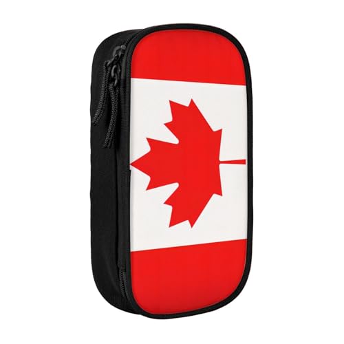 Lootpe Federmäppchen mit kanadischer Flagge, Aufbewahrungstasche, großes Fassungsvermögen, tragbare Büro-Stifttasche mit Reißverschluss von Lootpe