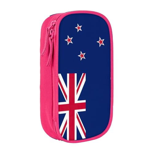 Lootpe Federmäppchen mit neuseeländischer Flagge, Aufbewahrungstasche, großes Fassungsvermögen, tragbare Büro-Stifttasche mit Reißverschluss von Lootpe