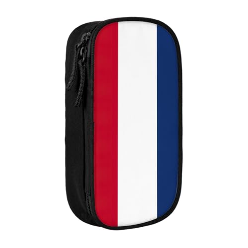 Lootpe Federmäppchen mit niederländischer Flagge, Aufbewahrungstasche, großes Fassungsvermögen, tragbare Büro-Stifttasche mit Reißverschluss von Lootpe