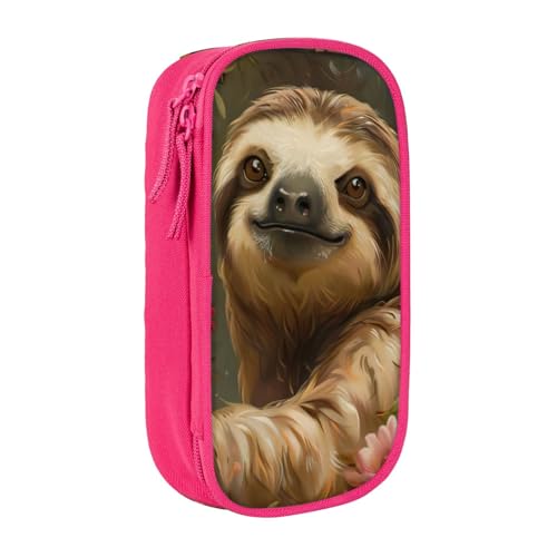 Lootpe Federmäppchen mit niedlichem Faultierdruck, Aufbewahrungstasche, großes Fassungsvermögen, tragbare Büro-Stifttasche mit Reißverschluss von Lootpe