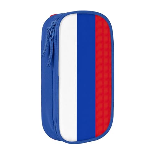 Lootpe Federmäppchen mit russischer Flagge, Aufbewahrungstasche, großes Fassungsvermögen, tragbare Büro-Stifttasche mit Reißverschluss von Lootpe