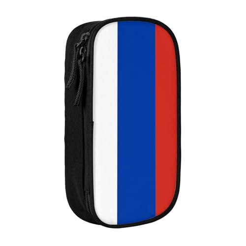 Lootpe Federmäppchen mit russischer Flagge, Aufbewahrungstasche, großes Fassungsvermögen, tragbare Büro-Stifttasche mit Reißverschluss von Lootpe