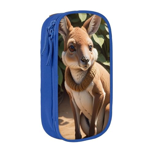 Lootpe Funny For Kangaroo Zoo Federmäppchen, Aufbewahrungstasche, großes Fassungsvermögen, tragbare Büro-Stifttasche mit Reißverschluss von Lootpe