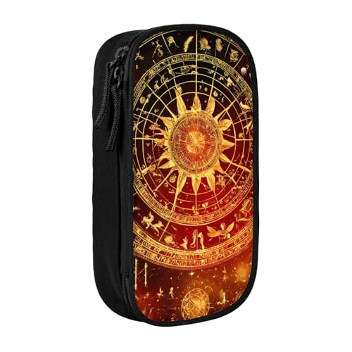 Lootpe Gears Clock Federmäppchen, Motiv: Century, Bronze, Aufbewahrungstasche, großes Fassungsvermögen, tragbare Büro-Stifttasche mit Reißverschluss von Lootpe