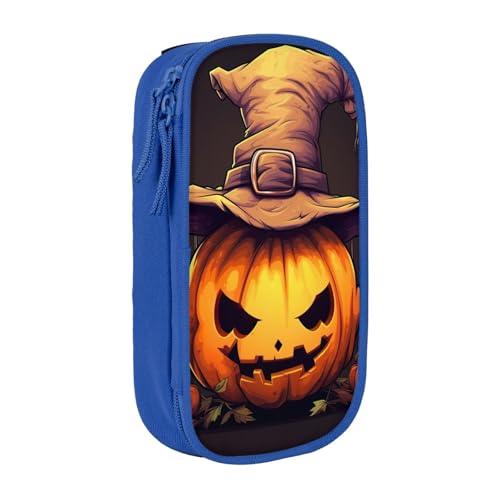 Lootpe Halloween-Federmäppchen mit niedlichem Kürbisdruck, Aufbewahrungstasche, großes Fassungsvermögen, tragbare Büro-Stifttasche mit Reißverschluss von Lootpe