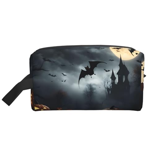 Lootpe Halloween Flying Bats 4 Print Makeup Bag Portable Travel Makeup Pouch Toiletry Organizer Large Make Up Bag For Women von Lootpe