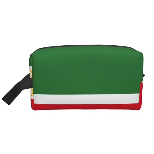 Lootpe Make-up-Tasche mit Flagge der Tschetschenischen Republik, tragbare Reise-Make-up-Tasche, Kulturbeutel, große Make-up-Tasche für Damen von Lootpe