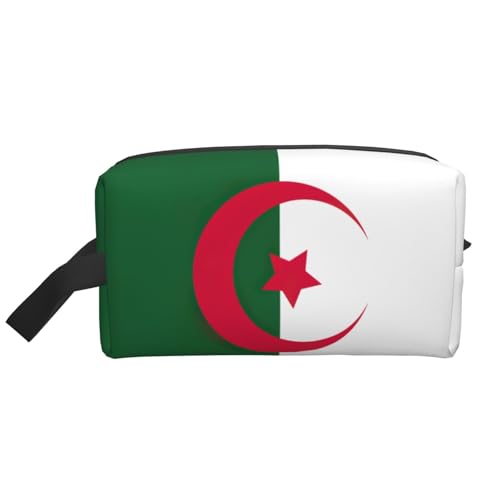 Lootpe Make-up-Tasche mit Flagge von Algerien, tragbare Reise-Make-up-Tasche, Kulturbeutel, große Make-up-Tasche für Damen von Lootpe