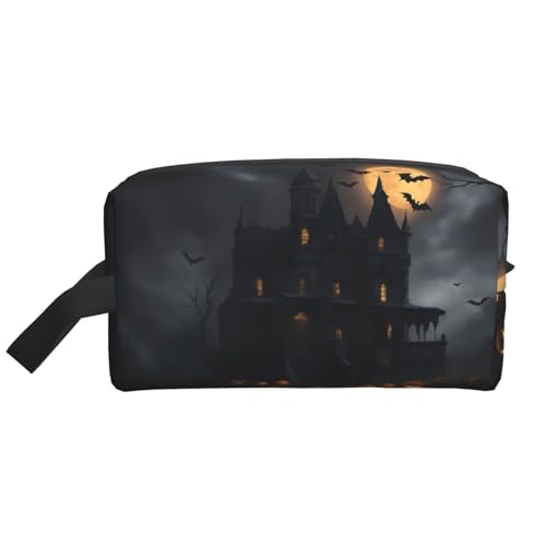 Lootpe Make-up-Tasche mit Halloween-Gothic-Druck, tragbare Reise-Make-up-Tasche, Kulturbeutel, große Make-up-Tasche für Damen von Lootpe