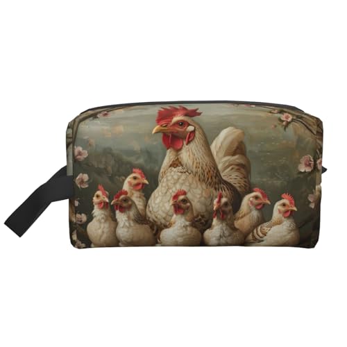 Lootpe Make-up-Tasche mit Hühnerbrut, tragbare Reise-Make-up-Tasche, Kulturbeutel, große Make-up-Tasche für Damen von Lootpe