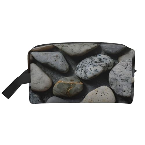 Lootpe Make-up-Tasche mit Kieselstein-Muster, tragbare Reise-Make-up-Tasche, Kulturbeutel, große Make-up-Tasche für Damen von Lootpe