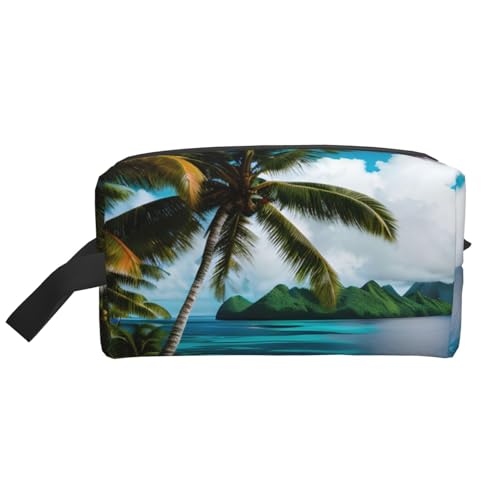 Lootpe Make-up-Tasche mit Norwegen-Insel-Druck, tragbare Reise-Make-up-Tasche, Kulturbeutel, große Make-up-Tasche für Damen von Lootpe