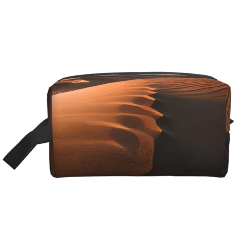 Lootpe Make-up-Tasche mit Sanddüsen-Aufdruck, tragbare Reise-Make-up-Tasche, Kulturbeutel, große Make-up-Tasche für Damen von Lootpe