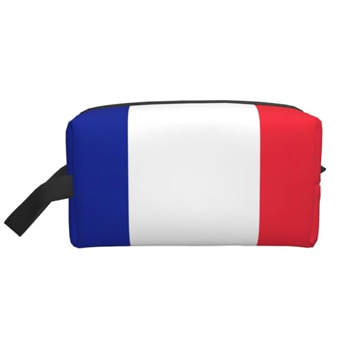 Lootpe Make-up-Tasche mit französischer Flagge, tragbare Reise-Make-up-Tasche, Kulturbeutel, große Make-up-Tasche für Damen von Lootpe