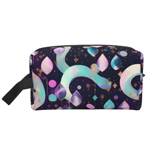 Lootpe Make-up-Tasche mit glitzerndem hübschem Muster, tragbare Reise-Make-up-Tasche, Kulturbeutel, große Make-up-Tasche für Damen von Lootpe