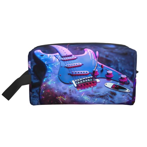 Lootpe Make-up-Tasche mit schönem Gitarren-Druck, tragbare Reise-Make-up-Tasche, Kulturbeutel, große Make-up-Tasche für Damen von Lootpe