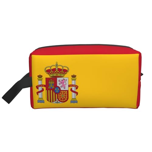 Lootpe Make-up-Tasche mit spanischer Flagge, tragbare Reise-Make-up-Tasche, Kulturbeutel, große Make-up-Tasche für Damen von Lootpe
