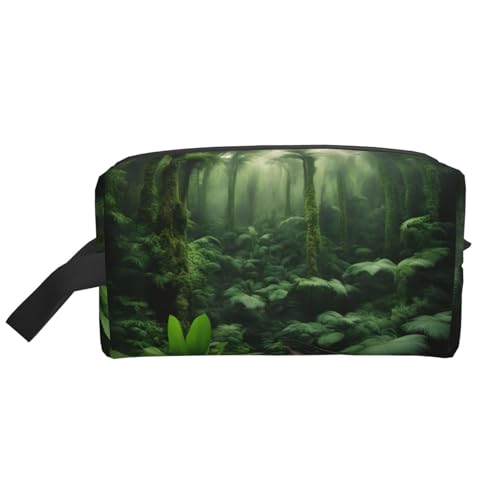 Lootpe Make-up-Tasche mit tropischem Regenwald-Druck, tragbare Reise-Make-up-Tasche, Kulturbeutel, große Make-up-Tasche für Damen von Lootpe