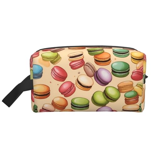 Lootpe Makeup-Tasche mit Macaron-Keksgeschmack, tragbare Reise-Make-up-Tasche, Kulturbeutel, große Make-up-Tasche für Damen von Lootpe