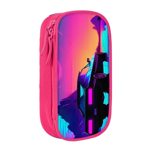 Lootpe Retrowave Federmäppchen mit Bilderdruck, Aufbewahrungstasche, großes Fassungsvermögen, tragbare Büro-Stifttasche mit Reißverschluss von Lootpe