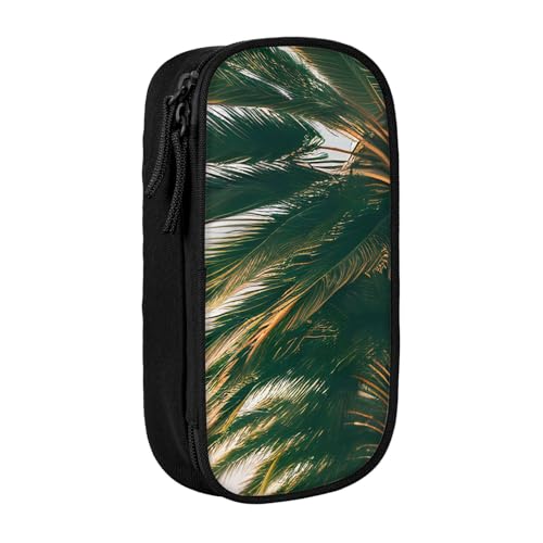 Los Angeles Federmäppchen mit Palmen-Aufdruck, Aufbewahrungstasche, großes Fassungsvermögen, tragbare Büro-Stifttasche mit Reißverschluss von Lootpe