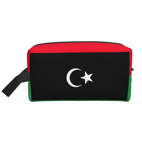 Make-up-Tasche mit libyscher Flagge, tragbare Reise-Make-up-Tasche, Kulturbeutel, große Make-up-Tasche für Damen von Lootpe