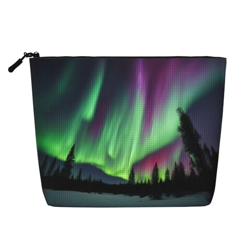Northern Lights Painting Print Travel Makeup Bag Large Capacity Cosmetic Bags For Women Portable Cosmetic Bag Toiletry Bag von Lootpe