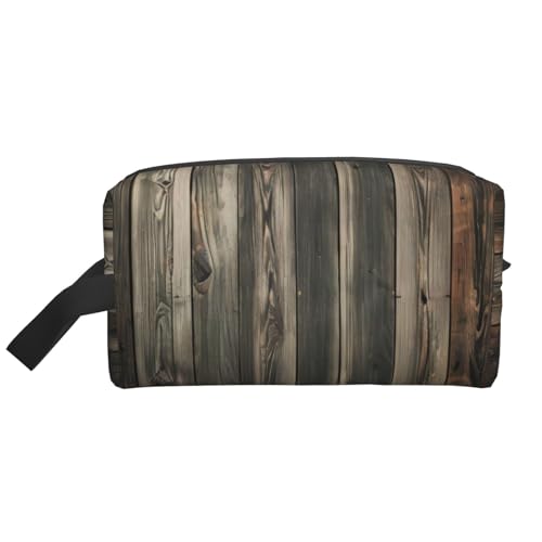 Planks Make-up-Tasche, verwitterter alter Look, tragbare Reise-Make-up-Tasche, Kulturbeutel, große Make-up-Tasche für Damen von Lootpe