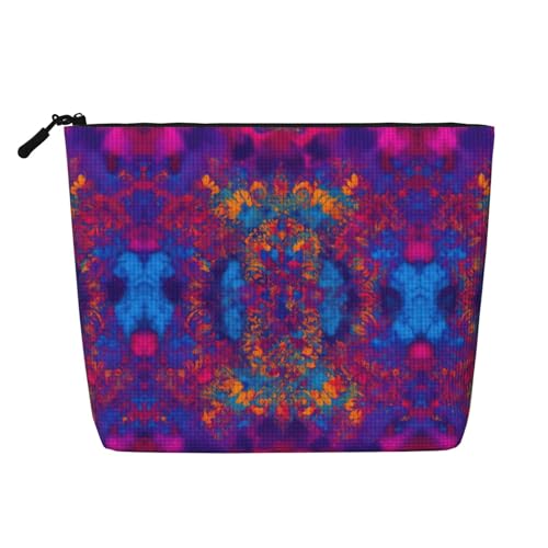 lootpe Batik-Make-up-Tasche mit Hippie-Druck, große Kapazität, Kosmetiktasche für Damen, tragbare Kosmetiktasche, Kulturbeutel von Lootpe
