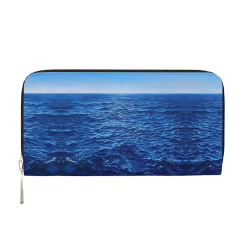 lootpe Blue Ocean Sea Print Damen-Geldbörse, Kreditkartenhalter, Handygeldbörse, lange Clutch-Handtasche von Lootpe