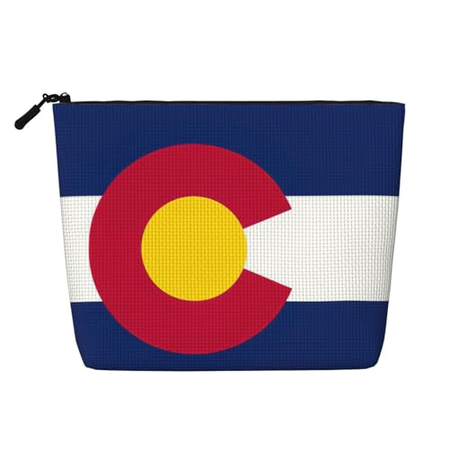 lootpe Colorado Reise-Make-up-Tasche mit Staatsflaggen-Druck, große Kapazität, Kosmetiktasche für Damen, tragbare Kosmetiktasche, Kulturbeutel von Lootpe
