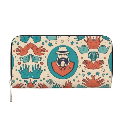 lootpe Damen-Geldbörse mit Aufschrift "Hand And Happy Fathers Day", Kreditkartenhalter, Handygeldbörse, lange Clutch-Handtasche von Lootpe