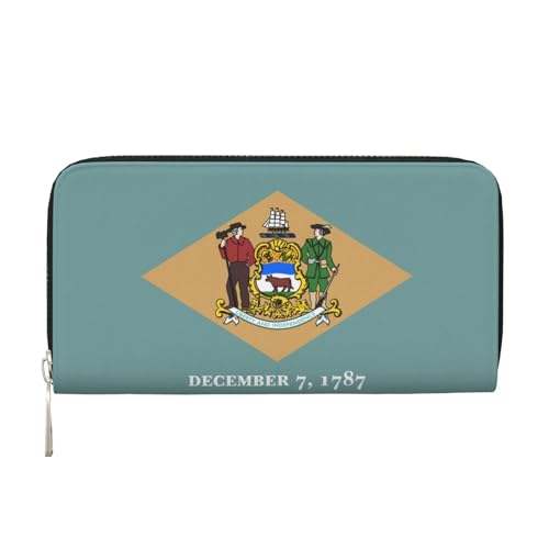 lootpe Damen-Geldbörse mit Flagge von Delaware, Kreditkartenhalter, Handygeldbörse, lange Clutch von Lootpe