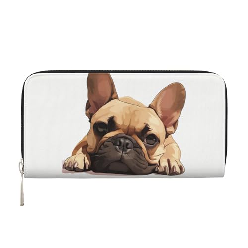 lootpe Damen-Geldbörse mit Tiermotiv, französische Bulldogge, Kreditkartenhalter, Handygeldbörse, lange Clutch von Lootpe