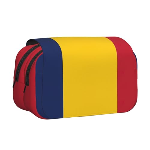 lootpe Federmäppchen, Motiv: Flagge des Tschads, großes Fassungsvermögen, Markertasche, Schreibwaren-Organizer-Tasche, tragbare Büro-Stifttasche von Lootpe