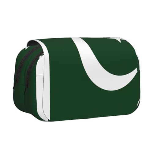 lootpe Federmäppchen, Motiv: Flagge von Pakistan, großes Fassungsvermögen, Markertasche, Schreibwaren-Organizer-Tasche, tragbare Büro-Stifttasche von Lootpe