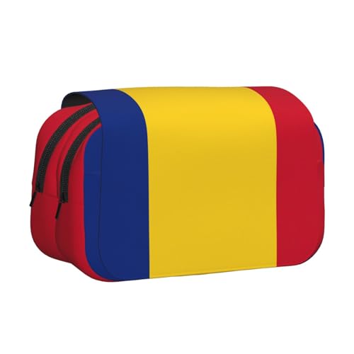 lootpe Federmäppchen, Motiv: Flagge von Rumänien, großes Fassungsvermögen, Markertasche, Schreibwaren-Organizer-Tasche, tragbare Büro-Stifttasche von Lootpe