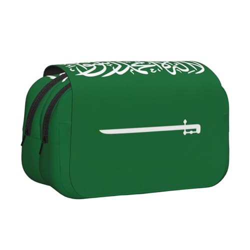 lootpe Federmäppchen, Motiv: Flagge von Saudi-Arabien, großes Fassungsvermögen, Markertasche, Schreibwaren-Organizer-Tasche, tragbare Büro-Stifttasche von Lootpe