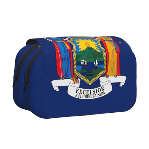 lootpe Federmäppchen, Motiv: New Yorker Flagge, großes Fassungsvermögen, Markertasche, Schreibwaren-Organizer-Tasche, tragbare Büro-Stifttasche von Lootpe